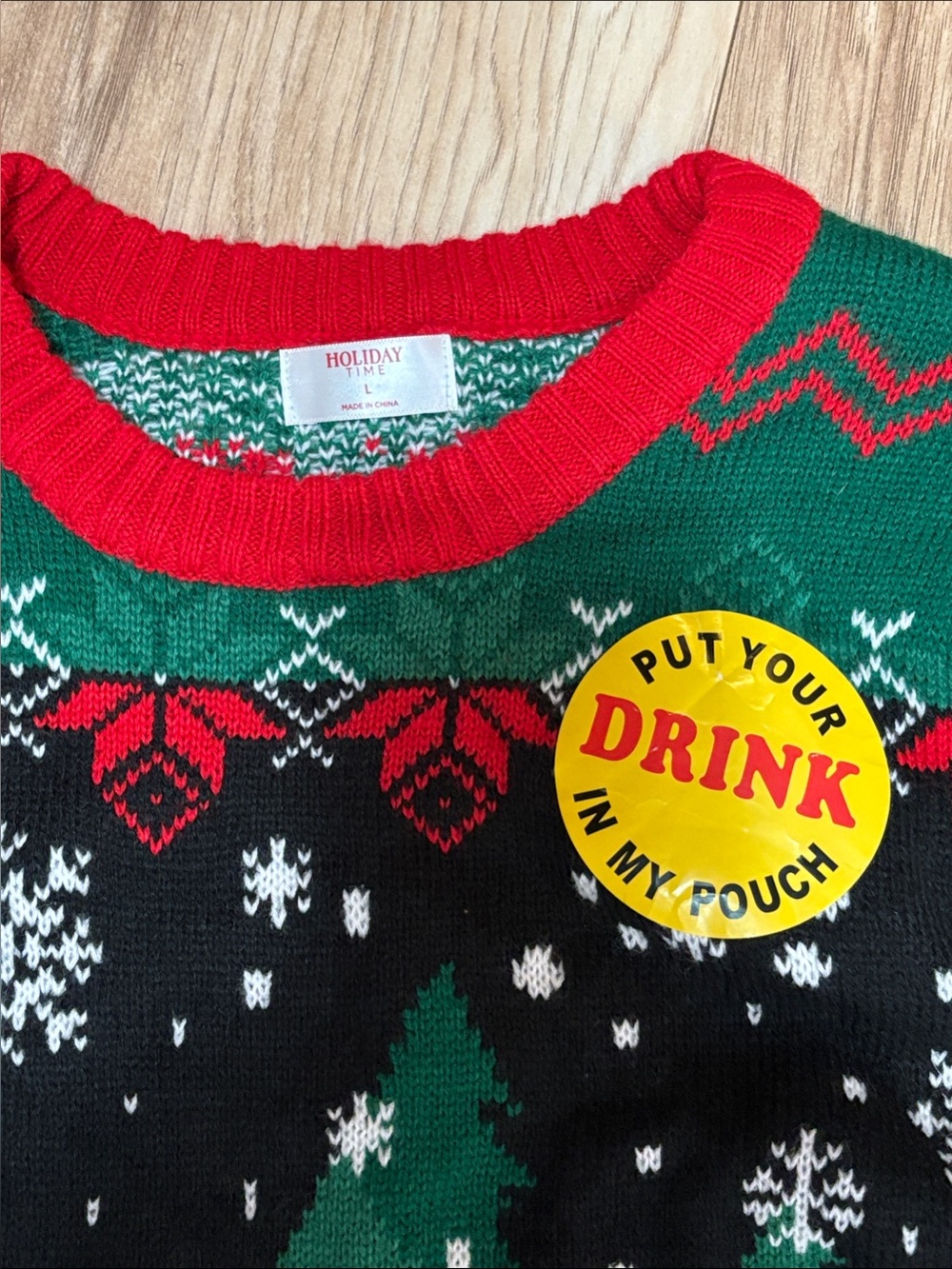 Men's XL Christmas Ugly Green & Red Holiday Reindeer Sweater - Picture 2 of 11